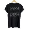Never apologize for having high standards T shirt Back