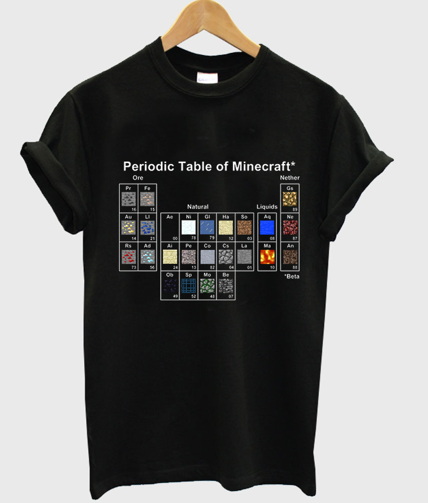 The Periodic Table of Minecraft T shirt