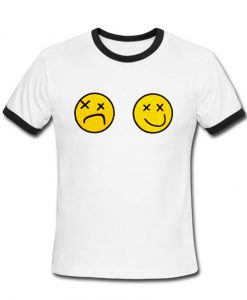 happy & sad face ringer shirt
