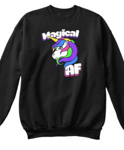 Magical AF Unicorn funny retro Sweatshirt