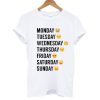 days of the week emoji tshirt