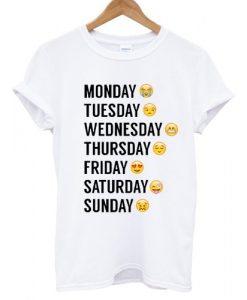 days of the week emoji tshirt