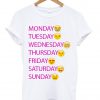 one week emoji white tshirt