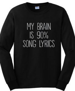 My brain is 90% song lyrics
