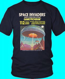 Space Invaders Atari 2600 Retro Vintage Video Game Box Art Unisex T-Shirt