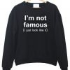 i'm not just famous i just look like sweatshirt