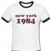 new york 1984 shirt maroon text shirt