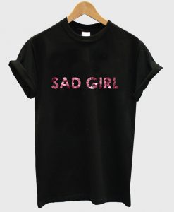 sad girl shirt black