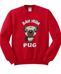 bah hum pug christmas outfit sweatshirt