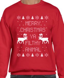 merry christmas a filthy animal sweatshirt