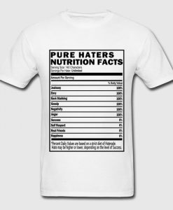 Haters Nutrition Facts T-Shirt
