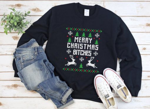 Merry Christmas Bitches, Funny Ugly Christmas Sweater