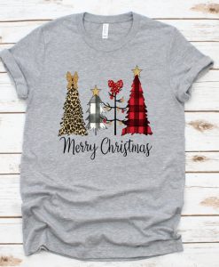 Merry Christmas T-Shirt, Buffalo Plaid Top,
