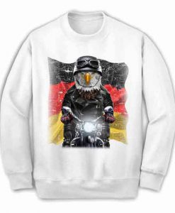 Bald Eagle on Motorbike with Flag of Germany - Sweatshirt