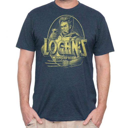 Wolverine Shirt - Logan from X-Men drinking Canadian Beer tshirt