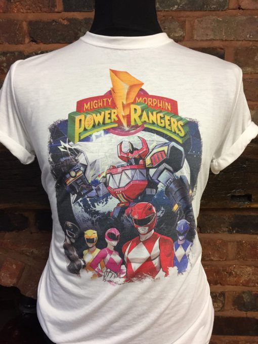 Mighty Morphin Power Rangers - White T-Shirt. Men's & Women's all sizes