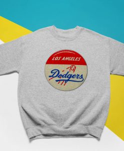 Retro Badge Pullover Sweatshirt Unofficial Los Angeles Dodgers Vintage Aesthetic