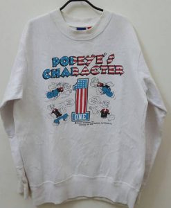 Vintage 90s Popeye character no.1 rare nice design front sweatshirt