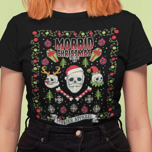 Morbid Ugly Christmas Gothic Skull T-Shirt