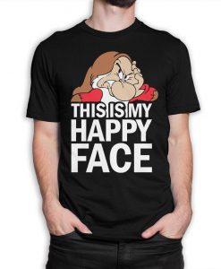 Grumpy Dwarf Snow White T-Shirt, This Is My Happy Face Tee, Women's and Men's Sizes