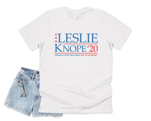 Leslie Knope 2020 T-shirt Top Shirt Tee Leslie For USA President Presidential Funny Parks and Rec