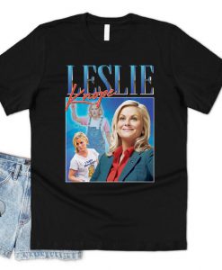Leslie Knope Homage T-shirt Top Shirt Tee Funny Parks and Rec TV Icon 90's 80's
