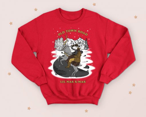 Lil Nas X-Mas Old Town Road Christmas Sweater Jumper Funny Ugly Sweatshirt 2019 Reindeer Children's