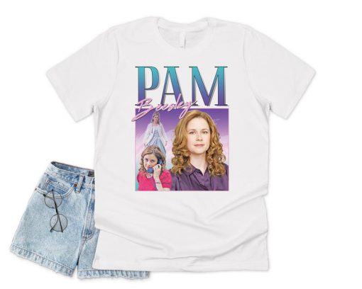 Pam Beesley Homage T-shirt Top Shirt Tee Funny The US Office TV Icon 90's 80's Michael Scott