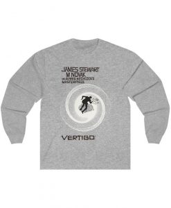 Alfred Hitchcock's Vertigo (1958) Long Sleeve Tee, Mystery Thriller Movie, Adult Mens Womens T-Shirt