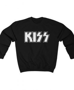 KISS White Logo Unisex Sweatshirt, Kiss Band Jumper, Kiss Merch