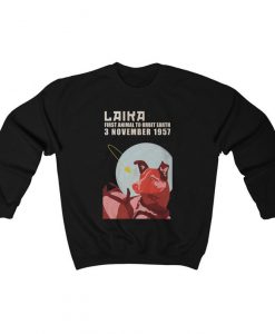 Laika the Space Dog Sweatshirt, Soviet Space Dog, Mens and Womens