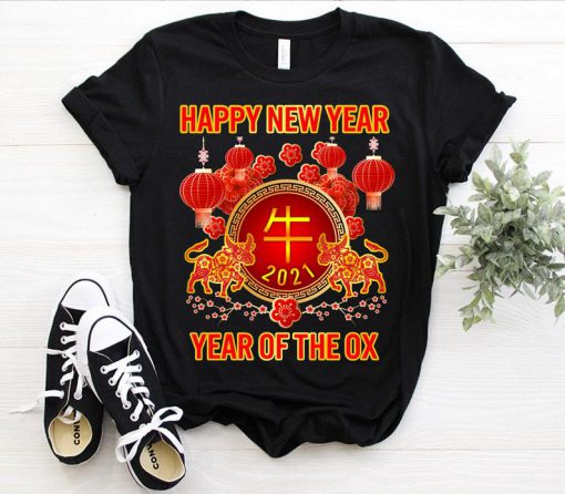 Happy New Year 2021 Year Of The Ox Chinese New Year Shirt Vintage Zodiac Gifts For Women T-shirt