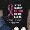 No One Fight Alone Breast Cancer Awareness Tee