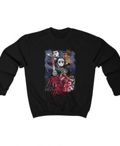 Scary Halloween Trick Or Treat, Horror Friends Halloween Night Unisex Sweatshirt