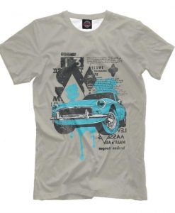 Blue Car Graphic T-Shirt, Old Auto Tee, Men's Women's All Sizes