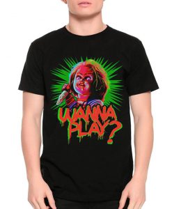 Chucky Doll Wanna Play T-Shirt, Child's Play Tee, Men's and Women's All Sizes