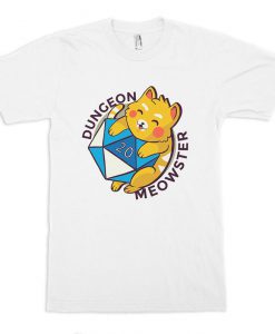 Dungeon Meowster Gamer Cat T-Shirt, Dungeons and Dragons Funny T-Shirt, Men's and Women's Sizes