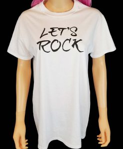 Painted Let's Rock T Shirt - Rock Band Tee