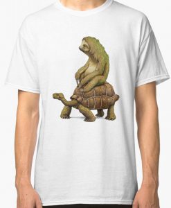 Sloth Riding A Turtle Funny T-Shirt, Men's and Women's Sizes