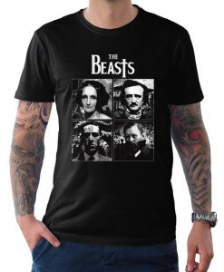 The Beasts Horror Writers T-Shirt, Mary Shelley Edgar Allen Poe H.P. Lovecraft and Bram Stoker Tee, Men's and Women's Sizes