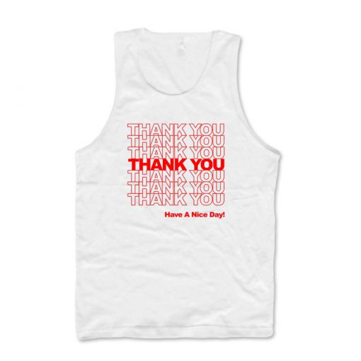 90s Thank You Have A Nice Day Plastic Shopping Bag Tank Top