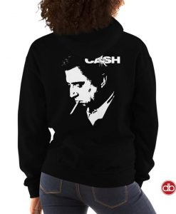 Johnny Cash Hoodie Smoking Back