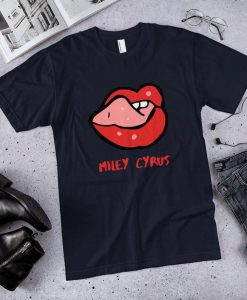 Miley Cyrus T-Shirt, Men's, Women's, Ladie's, Miley Mouth Tongue, famous toungue, Unisex