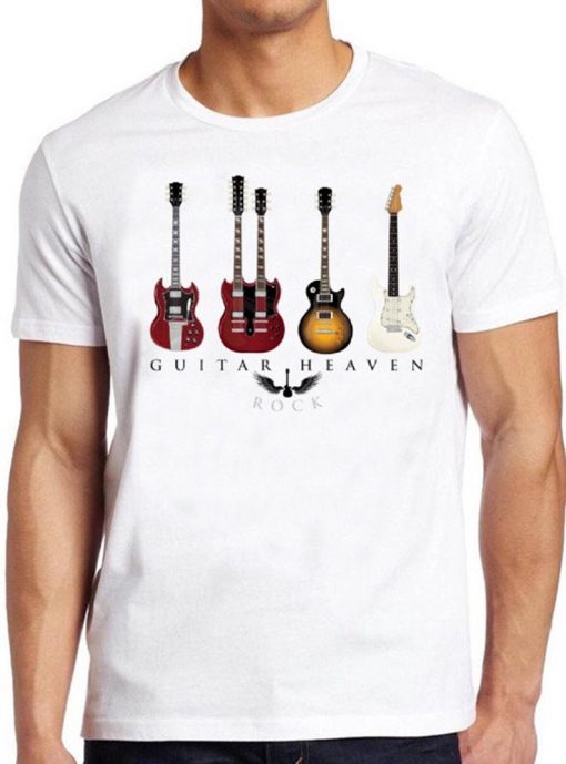 Guitar Heaven T Shirt Rock Funny Cool Gift Men Women
