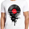 Melting Vinly T Shirt Dripping Cool Record DJ Music Vintage Gift Tee