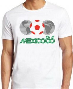 Mexico 86 T Shirt Logo 80s Football Retro World Cup Maradona Cool Gift Tee