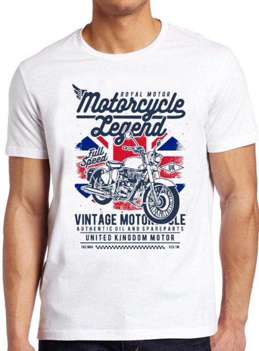 Motorcycle Legend T Shirt UK British Flag Motorbike Bike Biker Union Jack Tee