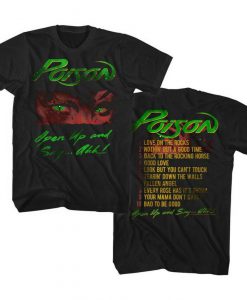 Poison Open Up Tracklist Black Adult T-Shirt Twoside