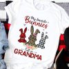 My Favorite Bunnies Call Me Grandma Cute Peeps Rabbits Shape T-Shirt