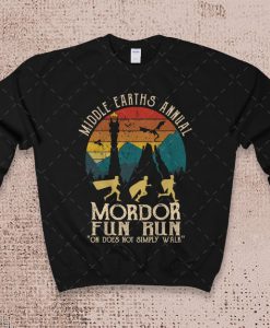 Middle Earth's Annual Mordor Fun Run One Does Not Simply Walk unisex crewneck Sweatshirt